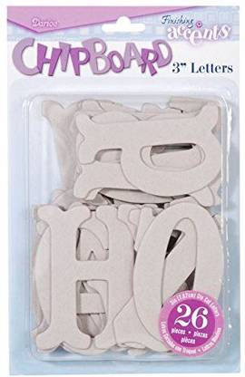 Darice 1208-72 26 Piece Chipboard Letters, 3"