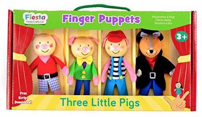 Fiesta Crafts 3 Little Pigs Finger Puppet Set