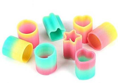 Fun Central BC557 100ct Rainbow Mini Magic Springs, Rainbow Slinky, Rainbow Spring, Spring Toys, Magic Spring Bulk - for Birthday, Party Favor, Prizes, Goodie Bag and Giveaways - 2 Pack of 50