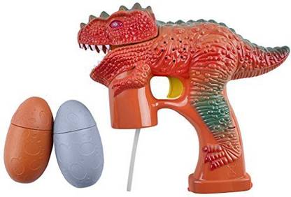 Cool Toys CoolToys Flashing Brown Dinosaur Bubble Blaster Gun with 2 Bottles of Bubble Fluid | Exciting Light Up and Sound Effects | Mess-Free Bubble Blowing Guns for Kids