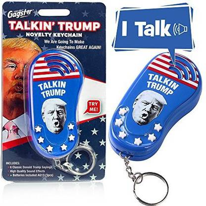 Gagster Talking Trump Keychain Funny Gag Sound Machine Toy | 6 Different Sayings in Donalds Real Voice | Classic Quotes in Your Pocket | Sound Effect Political Gift | Batteries Included