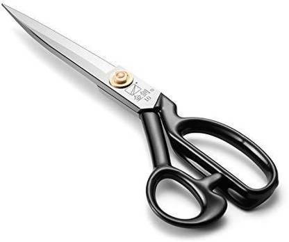 JIN JIAN Sewing Scissors 10 Inch - Professional Heavy Duty Tailor Fabric Shears For Fabric, Leather And Paper Cutting, Dressmaking, Tailoring, Altering (White)