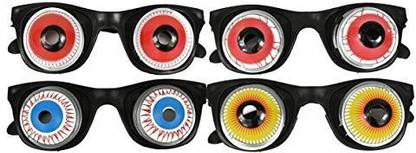 Black Duck Brand Set of 4 Eyeball Spring Glasses! Funny Gag Glasses! Prank Glasses Perfect for Toys, Costumes, Pranks, Party Favors, Halloween and More! (4)