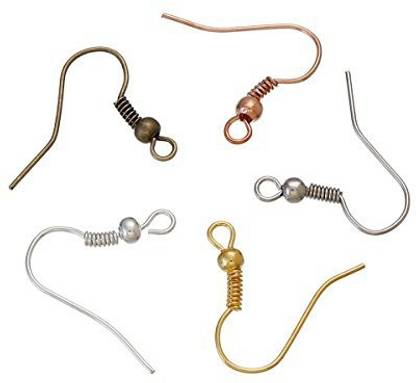 JGFinds Ear Wire Hooks, 250 Pc Earring Findings, 50 Of Each Color For Diy Jewelry Making