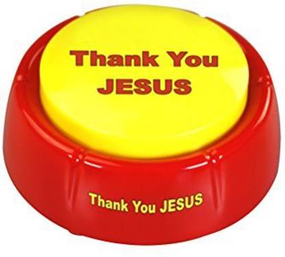 Genrc Thank You Jesus Talking Button Devotional Red Button with Thank You Jesus Recording Original Gift for Christians Inspirational Message