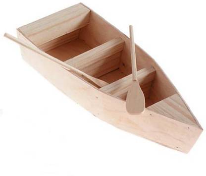 Darice 9154-94 Unfinished Natural Wood Craft Project Wood Boat With Oars, 12-Inch