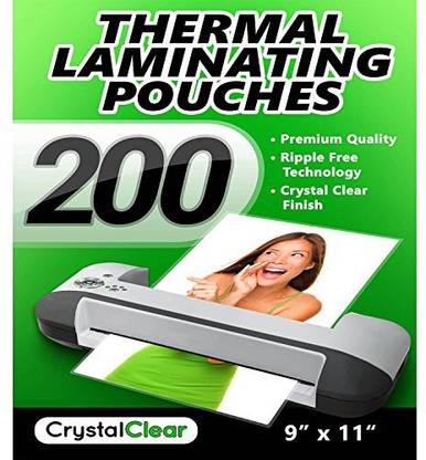 Crystal Clear Crystal Clear Thermal Laminating Pouches - Pack Of 200 Sheets (9" X 11.5")