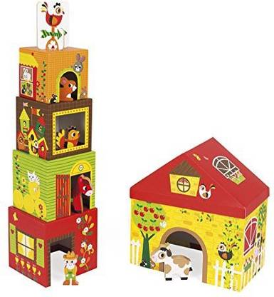 Janod MultiKub Farm Stacker with Figures