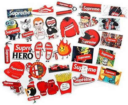 Fngeen Supreme Stickers Pack Laptop Stickers Bomb Motorcycle Bicycle Luggage Decal Graffiti Patches Skateboard Stickers For Laptop Travel Case Skateboard Guitar Car Bike Bumper Decals (Series 50A)