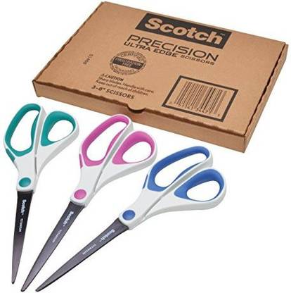 Scotch Precision Ultra Edge Titanium Scissors, 8 Inch, 3-Pack (1458-3Amz)