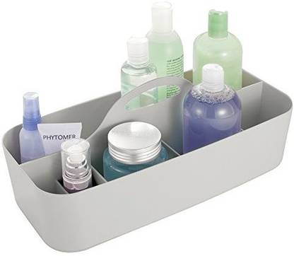mDesign mDesign Bathroom Shower Caddy Tote for Shampoo, Soap, Razors - Large, Light Gray