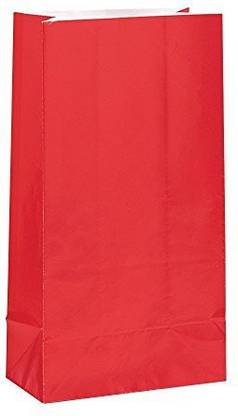 UNIQUE Red Paper Party Favor Bags, 12Ct (3 Pack)