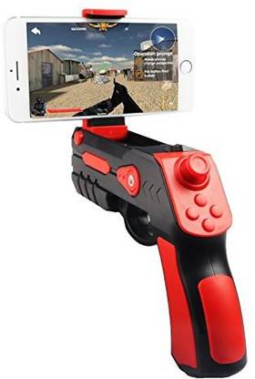 Goldream Upgrade AR Game Gun , Bluetooth AR Toys Gun, Ar Blaster with Joystick for iPhone Android Smart Phone (red)