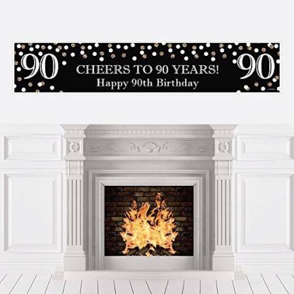 Big Dot Of Happiness Adult 90Th Birthday - Gold - Birthday Party Decorations Party Banner