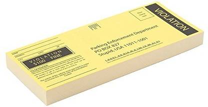 Blue Panda 100-Sheet Fake Parking Tickets - Ticket Prank, Gag Gifts Great Pranks, Party Favors, 6 x 2.5 inches