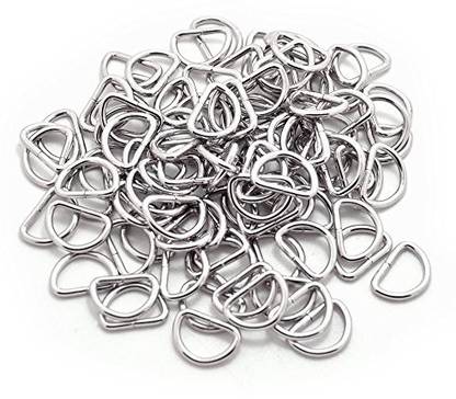 BronaGrand Pack Of 100 Metal Nickel Plated D Ring (1/2Inch)