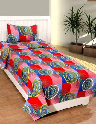 Embellish 100 TC Polycotton Single 3D Printed Flat Bedsheet