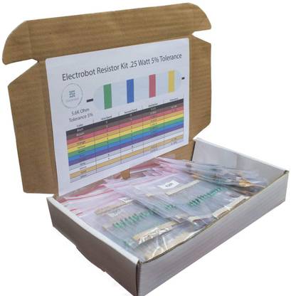 Robodo EBRTH02 50 Value Resistor Kit (Pack of 1000) Electronic Components Electronic Hobby Kit