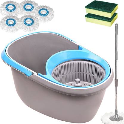 Ryan Magic spin floor cleaning bucket Mop-155 Mop Set, Scrub Pad