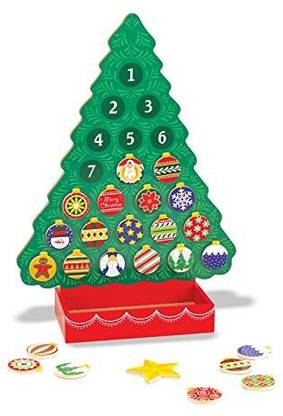 MELISSA & DOUG Wooden Advent Calendar - Magnetic Christmas Tree, 25 Magnets