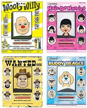 PlayMonster Wooly Willy Bundle With Original, Buddy Beagle, Hair Do Harriet, And Wanted Poster (4 Items)