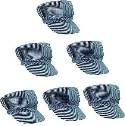 FunnyPartyHats Adjustable Train Engineer Hats - Train Engineer Costume Hats (6 Pack)