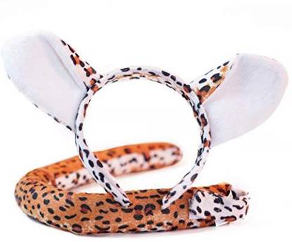 Squirrel Products Cheetah Headband Ears And Tail Set - One Size - Costume Accessories