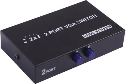 Protokart 2 port manual VGA switch splitter sharing switch box, Connects 1 PC to 2 monitor / 2 PC to 1 monitor Media Streaming Device