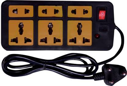 RUHAILA 6 socket 3( 3pin)+3(2pin) multiutility extension board with 1.35 meter cord with on/off indicator 6  Socket Extension Boards