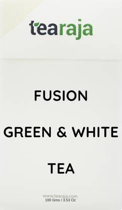 Tearaja Fusion Green & White Tea 100 GMS | Contains- Organic Green Tea & Premium White Tea Herbal Tea Vacuum Pack