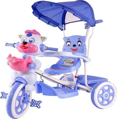 Oximus Baby Tricycle for Kids with Front and Back Basket & Canopy, Parent Handle with Musical Kids | Tricycle for Kids | Tricycle for Baby Boy & Girl | Baby Tricycle | Toys for 2 3 4 5 Years Toddler Tricycle Toys for Gifting Cycle with Musical Best Baby Children Cycle Toys 517-bluetricycle Tricycle