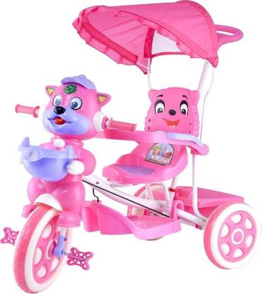 Oximus Baby Tricycle for Kids with Front and Back Basket & Canopy, Parent Handle with Musical Kids | Tricycle for Kids | Tricycle for Baby Boy & Girl | Baby Tricycle | Toys for 2 3 4 5 Years Toddler Tricycle Toys for Gifting Cycle with Musical Best Baby Children Cycle Toys 517-pinktricycle Tricycle