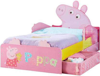 Peppa Pig Engineered Wood Single Bed (Finish Color - Glossy) Bed Bed
