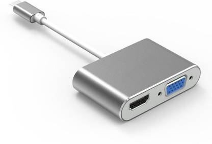 Tobo VGA Cable 0.5 m USB C to HDMI VGA Adapter, 2 in 1 USB 3.1 Type C to VGA HDMI 4K Converter Adapter