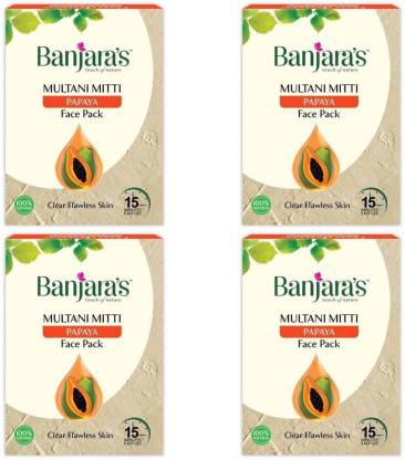 Banjara's Multani Mitti Papaya Face Pack (100 g)- (Pack Of 4)