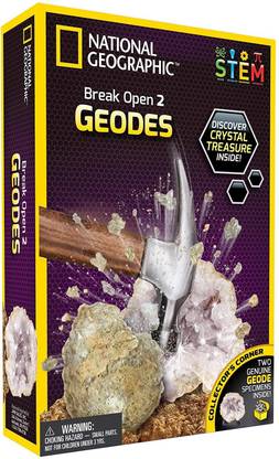 NATIONAL GEOGRAPHIC NE NAT GEO Break Open 2 Real Geodes
