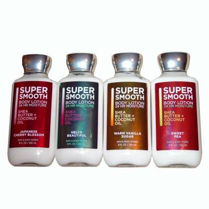 Bath and Body Works super smooth body lotion pack of 4 x 236 ml