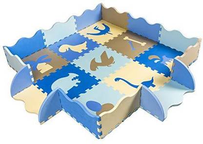 Genrc Baby Play Mat With Fence-Mat For Playroom & Nursery | Neutral Color For Infants, Toddlers & Kids (Grey-White)