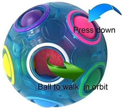 Fc Mxbb 2.5 Inchesfidget Ball Intelligence Rainbow Magic Ball Cube 3D Puzzle Football Design Fidget Toy Blue