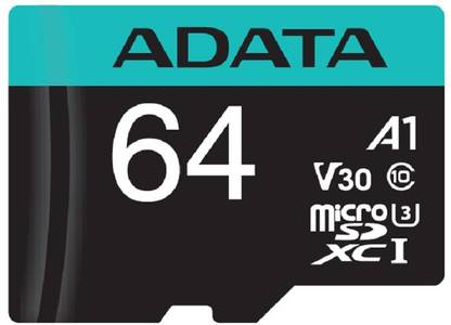 ADATA UHS-I U3 Class 10(V30S) PREMIER PRO 64 GB MicroSD Card Class 10 100  Memory Card Compatible with Tablet, Mobile