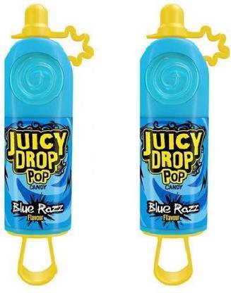 Juicy Drop Pop Hard Candy & Sour Liquid Raspberry Pack of 2 Raspberry Candy