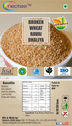 neotea Broken Wheat Ravai Daliya or Godhuma Rava Combo