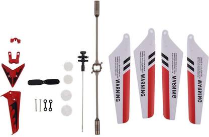 Litake Full Set Replacement Parts for Syma S107 RC Helicopter, Main Blades, Main Shaft,Tail Decorations, Tail Props, Balance Bar, Gear Set,Connect Buckle-Red Set- Toy Accessory