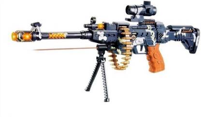 skyler Musical Army Style Toy Gun for Kids with Music, Lights and Laser Light Guns & Darts