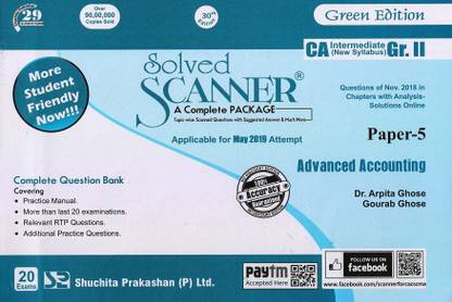 Solved Scanner CA Inter Group II (New Syllabus) Paper-5 Advanced Accounting (Applicable for May 2019 Attempt)