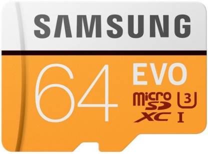 SAMSUNG Evo 64 GB MicroSDXC Class 10 100 MB/s  Memory Card