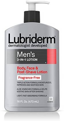 लुब्रीडर्म पुरुषों का 3-इन-1 फ्रेग्रेन्स-फ्री लोशन, 16 Fl. Oz.