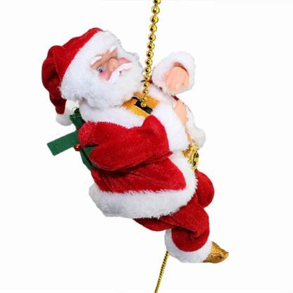 New Jaipur Handicraft Musical Santa Claus Climbing on rope X Mas Gifts Christmas Toys Santa Claus Toys Electric power toys Christmas gifts for gifts party decorations Christmas decorations climbing santa claus