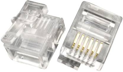 Power Light 6P6C - 10 Piece - RJ-11 -6 Contacts RJ11 Telephone Modular Plug Jack,RJ11 Connector Pin ( 6P6C) Network Interface Card