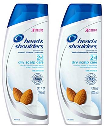 HEAD & SHOULDERS Dry Scalp Care with Almond Oil 2-in-1 Anti-Dandruff Shampo (Pack of 2)